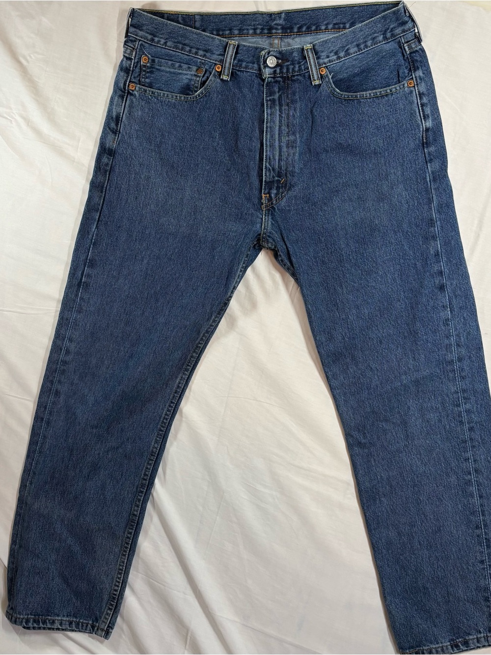 Levis 505 Regular Fit Jeans 36x30 Men Medium Wash Blue Straight Leg Denim